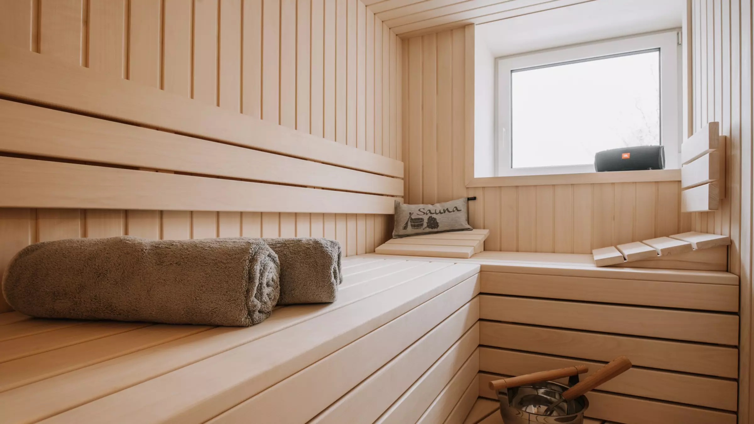 Kompakte Sauna im Abstellraum